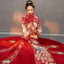 Xiuhe clothing bride 2021 new wedding dress Chinese wedding dress small man show and happy clothes out of the cabinet clothing dragon and phoenix gown