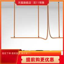 Italian long bar flas restaurant chandelier modern minimalist designer line leather commercial space chandelier