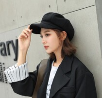  Japanese all-match beret Korean printmaker hat British wool autumn and winter retro octagonal hat