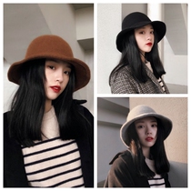  Japanese and Korean wool fisherman hat folding retro all-match top hat Childrens autumn and winter British knitted wave basin hat tide