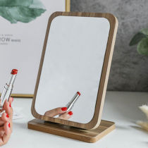 New wooden desktop makeup mirror children HD single-sided vanity mirror Beauty Mirror student dormitory table mirror large