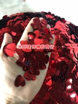 4mm-20mm side hole no hole red peach heart sequin red heart-shaped sequin heart sequin DIY material