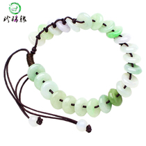 Rare edge natural colorful safe buckle jade bracelet water moist and safe buckle nostalgic buckle braided rope bracelet bracelet female