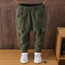 Sweatpants Boys  overalls trendy summer spring and autumn childrens nine-point edition Childrens baby drawstring pants are versatile
