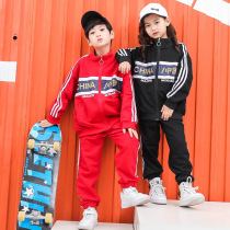 Spring and Autumn foreign style boys and girls children Street dance clothing sportswear set hiphop hip hop popping sweater pants