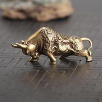 Net red tremble sound pure copper Zodiac cattle bronze cattle cattle tea pet copper handlebars solid brass small ornaments