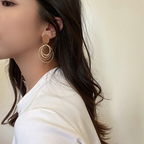 innosense big ring ring earrings 202-New Tide earrings female personality exaggerated temperament cold wind hypoallergenic