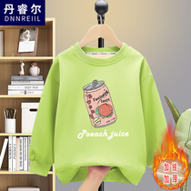 Girls round neck fleece thickened sweater 2022 new Korean version of the big childrens close-fitting comfortable soft cute cute childrens clothing