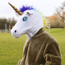 WILDBEAST angle headgear with horse face horse head unicorn animal mask tremble sound funny props New