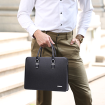 Business handbag Male genuine leather briefcase for men Business package 15 6 inch computer bag Bull Leather Bag Large Capacity Hard Shell