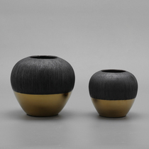 New Chinese creative black gold Ceramic Storage Tank Pendulum-like Room Room Home TV Cabinet Tea Table Soft Adornment