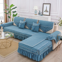 Thickened sofa cushion household spring fabric cushion simple modern non-slip European all-inclusive combination set 2020