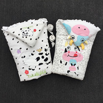Baby cotton blanket Spring and summer thin cotton blanket Autumn and winter thickened soft obedient delivery room swaddling baby external blanket