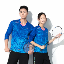 2018 autumn and winter new quick-drying mens and womens long sleeve badminton clothes shirt badminton sports clothes autumn clothes