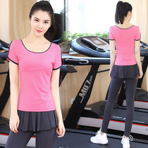 Boty womens spring summer yoga suit quick-drying gym fake two running pants tracksuit slim yoga clothes