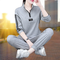 Designer sportswear suit womens spring autumn 2022 spring new running foreign pistachio fashion casual lagoon high-end autumn and winter