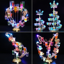 Bar Glowing Wine Holder Bullet Cup Holder Liquor Spirits Glass Cup Holder Creative Cocktail Shelf Luminous