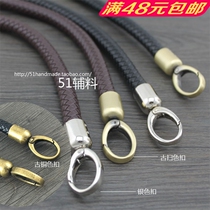 Classic 14mm black PU leather woven rope handgrip lifting handle single shoulder bag with female hand carrying handmade DIY accessories accessories