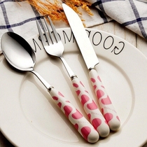 Creative household one-piece steak knife fork plate set Childrens cute Western food custom childrens cute North new style