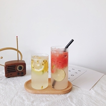 Japanese-style light and heat-resistant transparent glass Net Red Cafe straight coffee cup cold drink juice cup water Cup