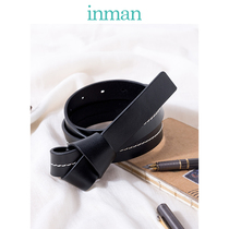 Inman belt female simple cow leather leather belt female Joker thin belt decorative dress jeans retro belt