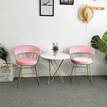  Nordic ins style chair backrest pink small stool net red household modern simple bedroom dresser makeup chair