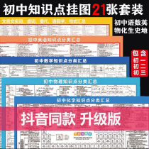 Upgraded version of 21 junior high school knowledge point flip charts a full set of language number English things boutique columns achievement registration dual screen