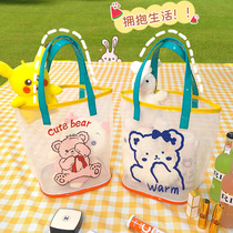 Childrens swimming bag 2021 new transparent PVC large capacity wash bag cartoon vacation beach jelly handbag