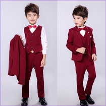 Childrens dress suit Little boy performance host Flower girl bib boys piano chorus performance costume autumn