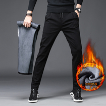Trendy Boutique Autumn Winter Mens Gush Casual Pants Tightness Waist Lacing Up Elastic Small Leggings Pants 2022 New