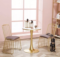 Nordic Iron network red milk tea shop table and chair combination simple leisure coffee shop Sweet Shop restaurant marble table