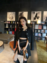  Qiu Meiyao 61 new fashion western style black female slim-fit light-cooked short style small fragrance suit