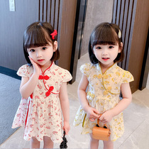Tang dress girl Chinese style new dress 2021 little girl ancient style princess Hanfu improved foreign style