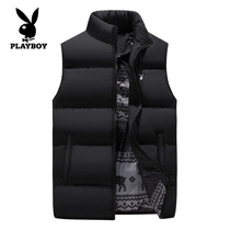 Flower Playboy down cotton waistcoat for mens autumn winter jacket warm and Han version trend handsome vest waistcoat