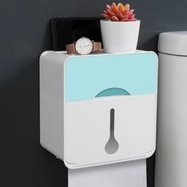 (Bathroom Tissue Box) No-Punch Tissue Box Roll Paper Toilet Paper Box Waterproof Toilet Paper Shelf