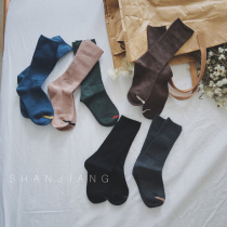 The city of beautiful girls baby long tube high-tube socks stacked socks autumn and winter new childrens clothing small black home
