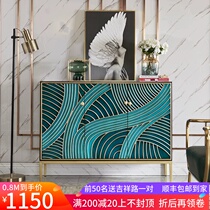 American solid wood entrance cabinet Light luxury modern decorative cabinet European door Shoe cabinet Chinese foyer dining side cabinet painted