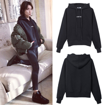 2021 Spring and Autumn New Korean version of Yang Mi star with hooded pullover long sleeve sweater female lazy leisure loose