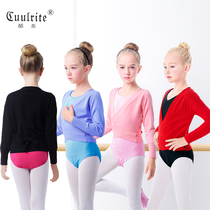 New childrens dance clothes spring and autumn girls long-sleeved sweater jacket black shawl adult sweater practice clothing women