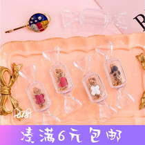 ins cute girl candy shape transparent storage box mini portable ring earrings jewelry box accessories storage