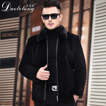 Autumn and winter cashmere men Haining fur coat coat thick leather men mink fur collar short stand collar