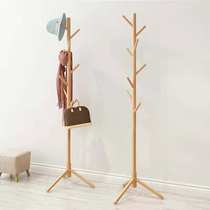 Simple modern coat rack Full solid wood beech hanger Nordic simple entrance floor shelf living room furniture