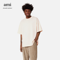 AMI 22 Fall Winter New Love Cotton Casual Loose Embroidered Pullover Half Sleeve Short Sleeve T-Shirt