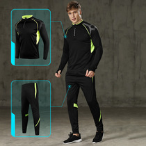 Morning running sports suit Mens autumn and winter gym running fitness training suit two-piece group purchase custom printed logo