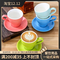 European ceramic wide mouth single American cappuccino latte cup tulip flower coffee cup set 280ml