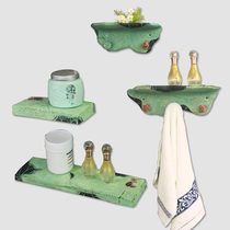 New Chinese antique art Lotus bathroom rack bathroom side partition shelf corner frame board lotus fragrance