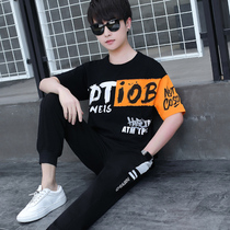 12 boys spring and autumn short sleeve T-shirt new foreign style 15-year-old boy sportswear suit suit 13 middle and Big Boy 14 Tide brand