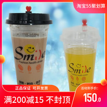 500 700ml transparent thickened disposable pearl milk tea mug drink juice plastic cup packaged soy milk cup