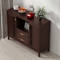 New Chinese Dining Side Cabinet Solid Wood Genguan Cabinet Modern Minima Black Sandalwood Tea Water Cabinet integrated by wall Living room Home