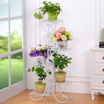 Chinese flower household wrought iron flower stand Romantic Jane European outdoor pylons combination space-saving flowers simple flower rack